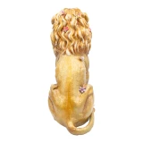 Jay Strongwater Zar Majestic Lion With Flowers Figurine