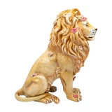 Jay Strongwater Zar Majestic Lion With Flowers Figurine