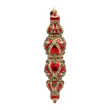 Jay Strongwater Jewel Icicle Ornament - Red and Gold