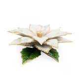 Jay Strongwater White Poinsettia Objet