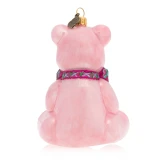 Jay Strongwater Baby's First Christmas Teddy Glass Ornament in Pink 