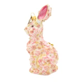 Jay Strongwater Pink Floral Hopper Glass Ornament