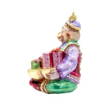 Jay Strongwater Monkey Bearing Gifts Glass Ornament