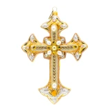Jay Strongwater Metallic Bejeweled Cross Glass Ornament
