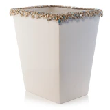 Jay Strongwater Esther Bejeweled Trash Bin - Oceana