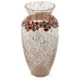 Jay Strongwater Norah Bejeweled 8" Vase - Ruby
