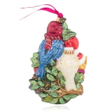 Jay Strongwater Four Calling Birds Glass Ornament