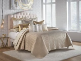 Cloud9 Design Maya Beige and Gold Quilt Set
