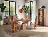 World Interiors - Acres 46" Sheesham Wood Round Dining in Brownstone