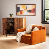 World Interiors - Acres 39" Bar Cabinet in Carved Brownstone