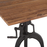 World Interiors - Artezia 30" Height Adjustable Crank Dining Table in Reclaimed Teak