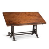 World Interiors - Artezia 62" Drafting Desk with Adjustable Crank in Walnut Finish