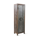 World Interiors - Welles Tall Vault Style Cabinet in Reclaimed Wood and Iron