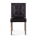 World Interiors - Aven Dining Chair in Black Leather with Light Legs