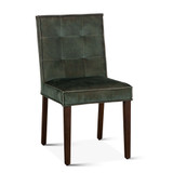 World Interiors - Aven Dining Chair in Green Velvet with Dark Legs