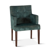 World Interiors - Aven Armchair in Green Velvet with Dark Legs