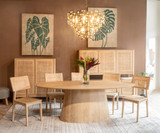 World Interiors - Calabasas 86" Oval Dining Table in Natural White Finish