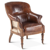 World Interiors - Charles Albert Armchair in Vintage Cigar Leather