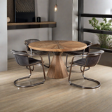 World Interiors - Chiavari Leather Dining Chair in Antique Ebony