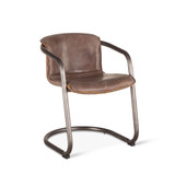 World Interiors - Chiavari Dining Chairs in Jet Brown Leather and Steel