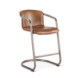 World Interiors - Chiavari Leather Counter Chairs in Chestnut
