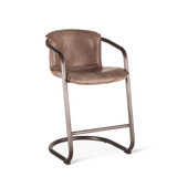 World Interiors - Chiavari Leather Counter Chair in Jet Brown