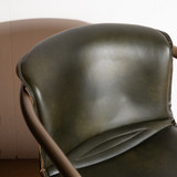 World Interiors - Chiavari Leather Bar Chair in Emerald Green