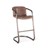 World Interiors - Chiavari Leather Bar Chair in Jet Brown