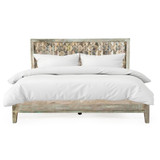 World Interiors - Cordoba Queen Bed in Reclaimed Wood with Vintage Teal Finish