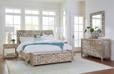 World Interiors - Cordoba Storage Bench in Reclaimed Wood with Vintage Teal Finish