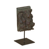 World Interiors - Curio Carved Wooden Ganesha on Iron Stand