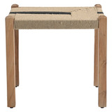 World Interiors - Delmar 20" Ottoman Stool in Woven Natural and Black Rope