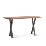 World Interiors - Elliston 58" Console Table in Sheesham and Matte Black Iron