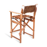 World Interiors - Galway 23" Folding Counter Chair in Brown Hair on Hide