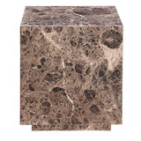 World Interiors - Giza 22" Drum Side Table in Dark Emperador Marble