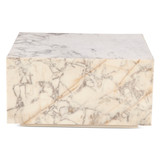 World Interiors - Giza 32" Drum Coffee Table in Alabaster Marble