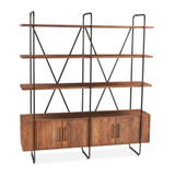 World Interiors - Halden Wide Bookshelf in Pecan Brown