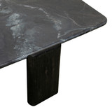 World Interiors - Harbor 64" Hexagonal Coffee Table with Lava Marble in Dark Walnut