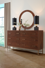 World Interiors - Manhattan Retro Mid Century Acacia Wood Dresser
