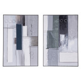 World Interiors - Parallel Horizons Hand Painted Framed Diptych