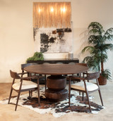 World Interiors - Oxford Upholstered Dining Chair with Walnut Finish