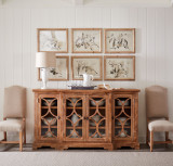 World Interiors - Pengrove 75" Glass Cabinet in Antique Oak Finish