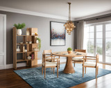 World Interiors - Provence 54" Round Dining Table in Natural Brown
