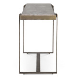 World Interiors - Rhodes 52" Console Table with Capri Beige Marble Top and Antique Brass Base