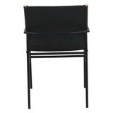 World Interiors - Sutton 20" Dining Armchair in Black Leather and Iron