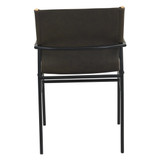 World Interiors - Sutton 20" Dining Armchair Olive Green Leather and Iron