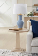 Villa & House - 17-inch White Linen Lamp Shade - Gold