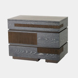 Global Views Brazil Chest - Black Cerused Oak & Bronze
