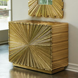 Global Views Linenfold Two-Drawer Chest - Brass