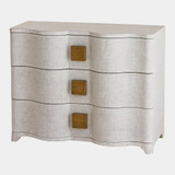 Global Views Toile Linen Chest - Belgian Linen & Antique Brass